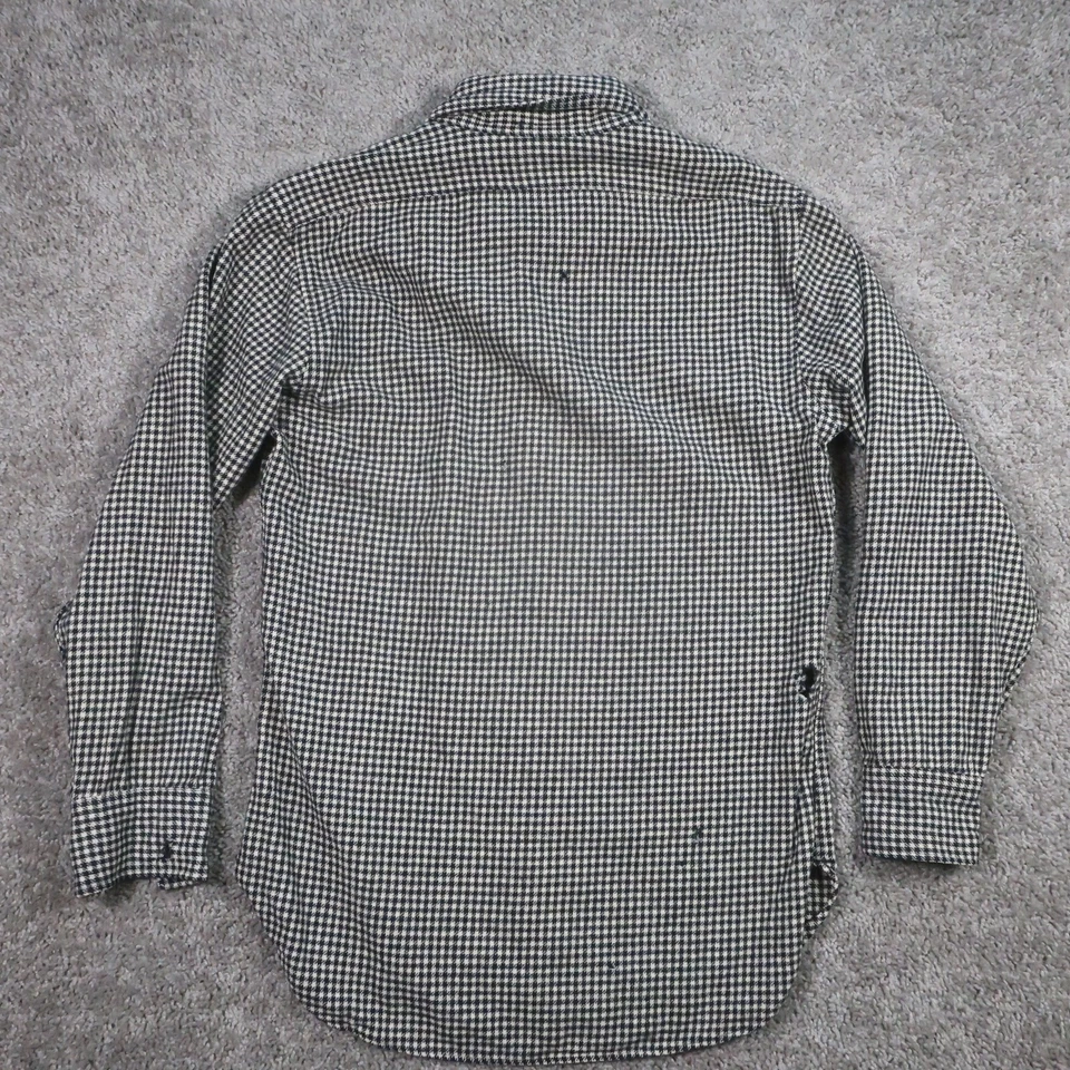 VTG Pendleton Virgin Wool Shirt Mens M Black White Button Down USA Distressed - Image 2 of 4