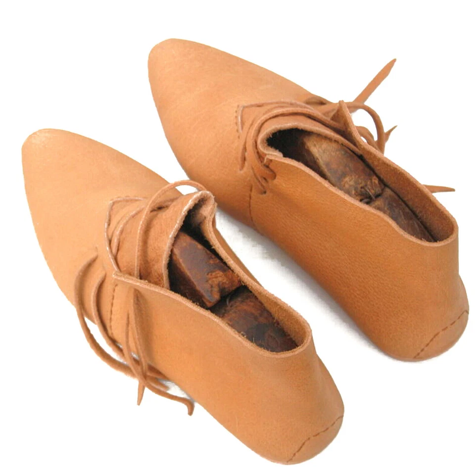 Zapatos Renacentistas Medievales Zapatos de Disfraz de Teatro SCA Recreación Zapatos Vikingos Foto 3 de 4