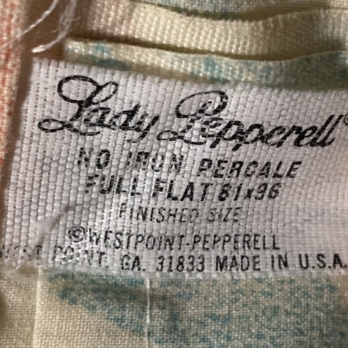 VINTAGE Lady Pepperell FULL Size Sheet SET 80s FERN Flowers Tropical 4 PC Set - Picture 3 of 6