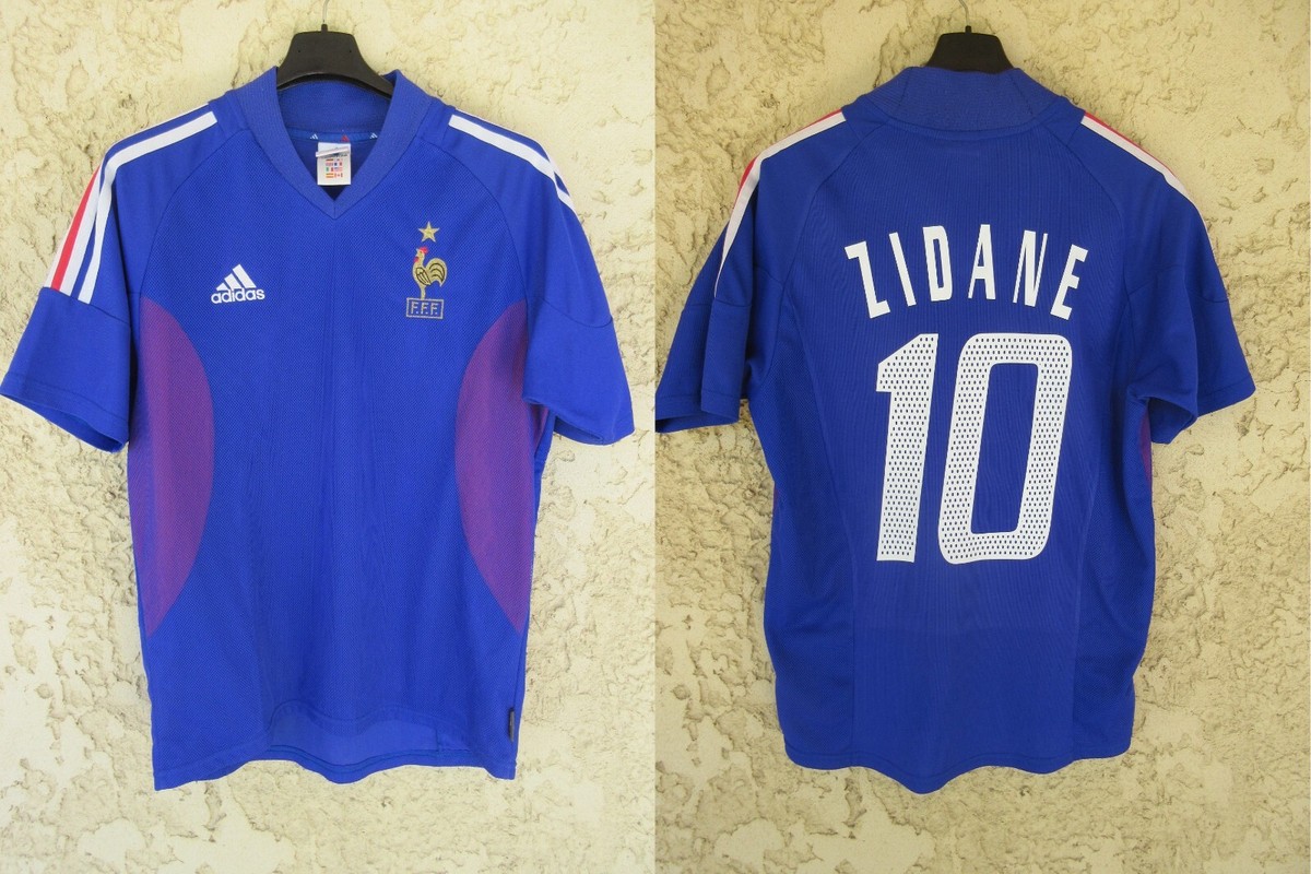 Maillot Equipe de FRANCE Adidas World Cup 2002 ZIDANE 10 jersey