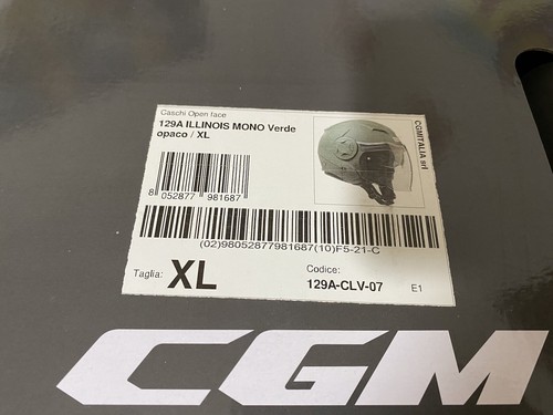 Casco open face CGM 129A Illinois verde - Foto 6 di 7