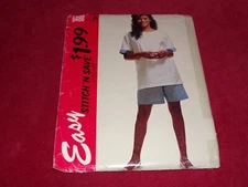 🌼 McCALL'S #6488-LADIES EASY PULLOVER T-SHIRT & PULL ON SHORTS PATTERN  6-12 FF