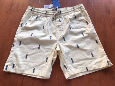 Men's Essex Crossing Preppy Yellow Shorts Size Large Pineapple Pattern