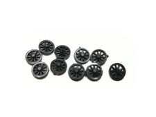 10 pezzi Ruote per carrello in legno con raggi Ø = 6,4 mm, 1:87
