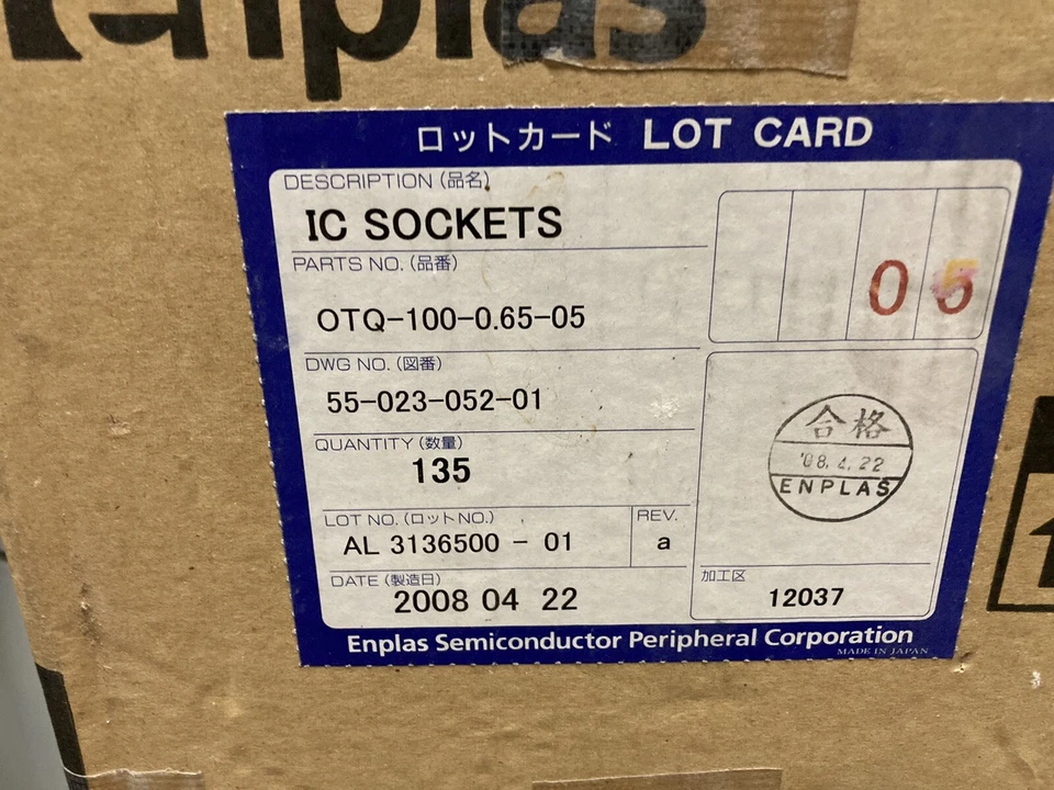 Enplas OTQ-100-0.65-05 Burn-In Socket QFP100 Pin QTY:10 - Image 2 of 4