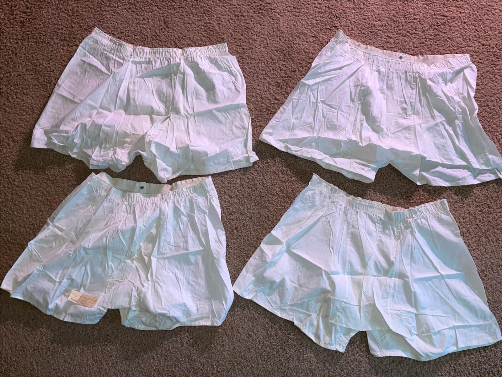 VTG 40s 50s MENS 44 NEW WHITE SANFORIZED BOXER SHORTS UNDERWEAR LOT OF 4 image 7