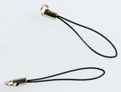 Anhängebändchen Handy, Handyband, 10 Stück schwarz, 58 mm, 6 mm Öse