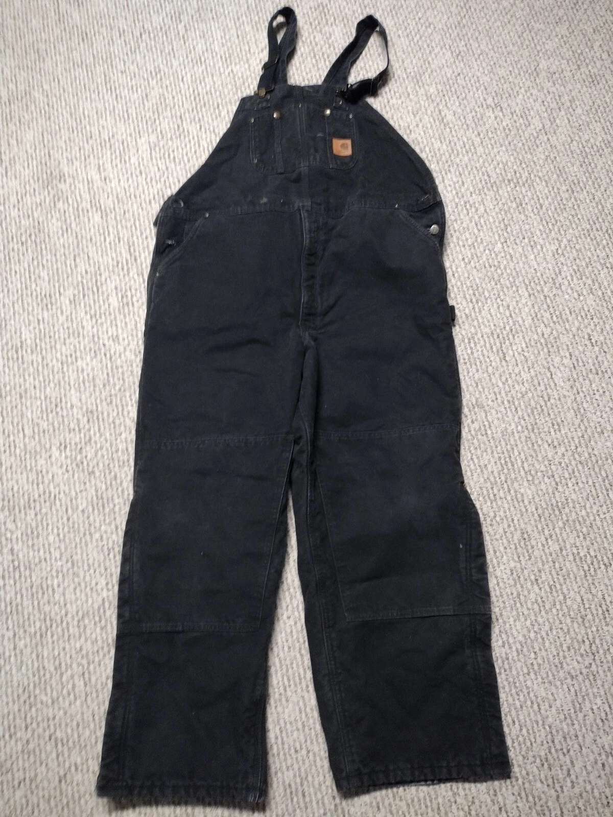 CARHARTT Dungarees Overalls | 46 x 30 | Bib Workwear Work Canvas Black