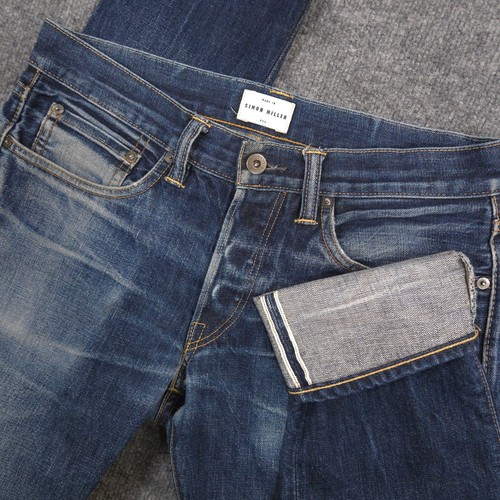 Simon Miller Jeans Mens 30X32 Blue M001 Narrow Indio Selvedge Button Fly USA