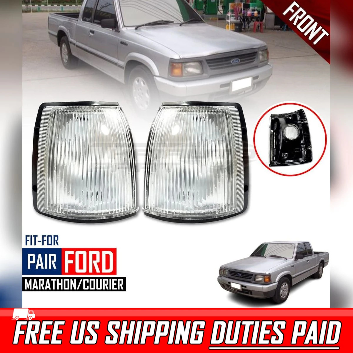 Corner Lamp Light Turn Indicator LR Clear Lens W/OB For Ford Courier PD 96-98