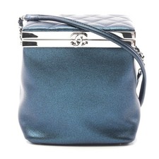 Chanel Leather Coco Mark Shoulder Bag Women Green One Size