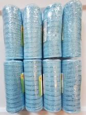 Floral Garden Deco Mesh Aqua 6" x 5yds Lot of 8 Nautical Beach Summer Spring
