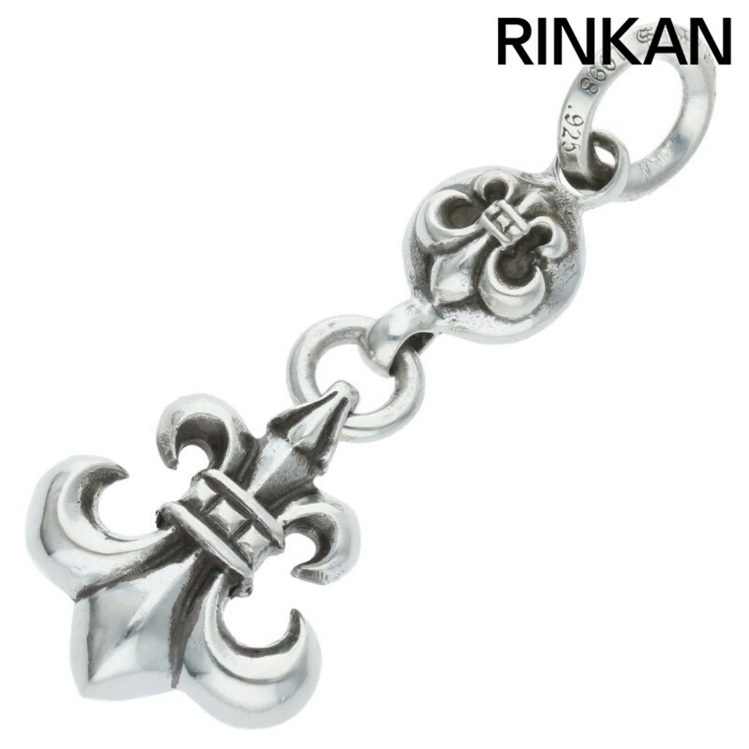 CHROME HEARTS Collana Top Uomo Cromo Cuori 1 Palla BS Fleur 1 Palla Charm Argento Usato6d