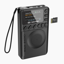 Portable Mini DAB DAB+ FM Digital Radio Pocket MP3 Player Alarm Clock LED Screen