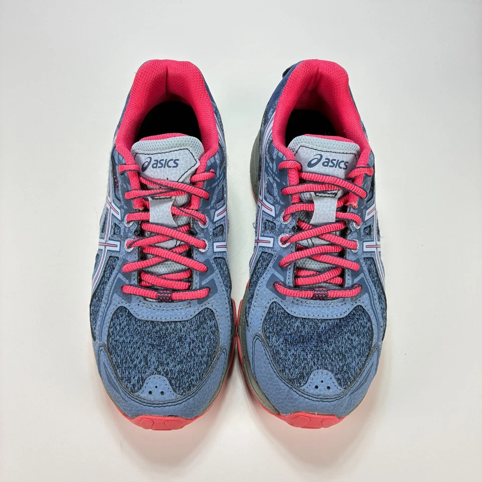 Tênis de corrida esportivo Asics Gel-Venture 6 azul rosa trilha 1014A077 juvenil tamanho 5 - Imagem 3 de 4