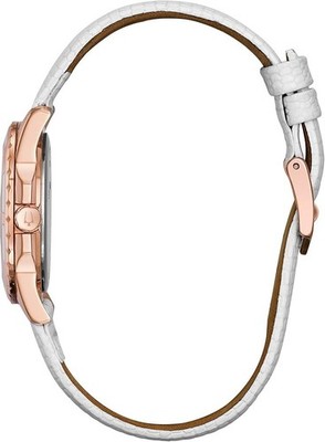 Bulova 98P119 Diamond Mother-of-Pearl White Leather Rose 