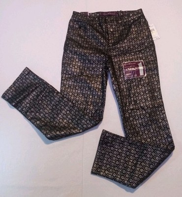 Gloria Vanderbilt Amanda Jeans Original Slimming Size 4P Black Silver Shimmer