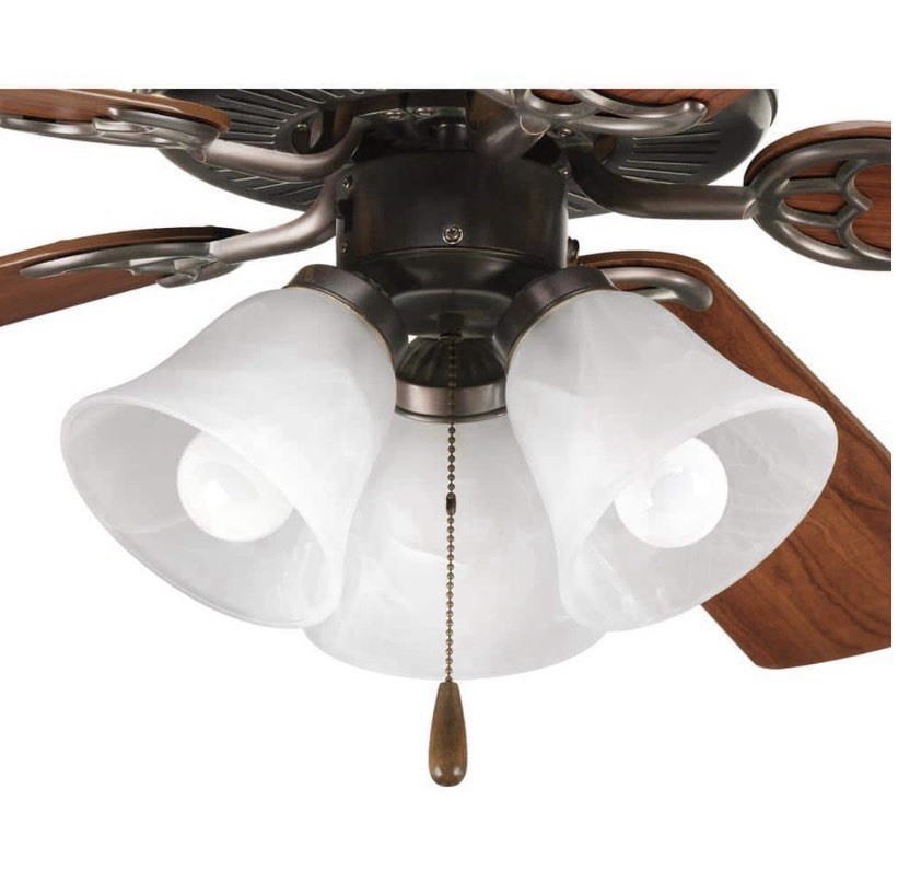 Progress Lighting Fan Light Kits 3-Light Antique Bronze Ceiling Fan Light Kit