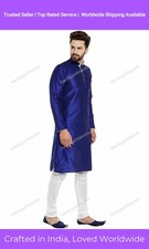 Mens Kurta Blue Color Ethnic Dress Mens Kurta Cotton Wear Shirt Uni