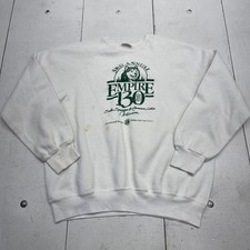 Vintage Bassett-Walker Sweatshirt Mens XL White Empire 130 Sled Dog Race Graphic