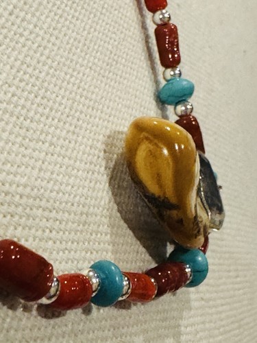 Authentic Native American Wyoming Bull Elk Tooth Whistler Necklace 22” Sterling - Picture 4 of 4