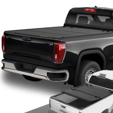 Fit 19-25 Silverado Sierra 5.8Ft Black Low Profile Tri Fold Hard Tonneau Cover