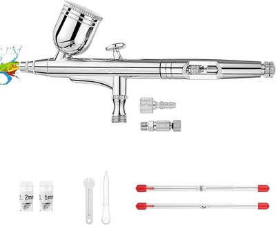 Airbrush Set 0,3 mm Airbrushpistole Dual-Action Gravity Feed Kit, 1/2 & 1/4