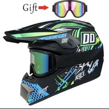 Motocross Mountainbike Integralhelm Mit Cross Brille + Handschuhe S-L Jethelm DE