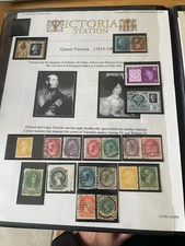 1840 Penny Black stamp in protected binder with other stamps