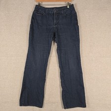 NYDJ Marilyn Straight Leg Jeans Dark Wash Indigo Blue Denim Womens Size 12P USA