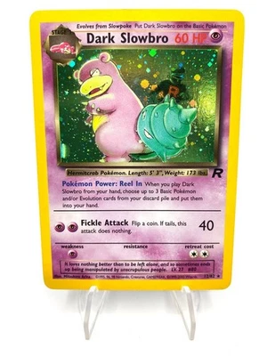 Carte Pokémon Dark Slowbro Holo Rare Rara Team Rocket 12/82 Anglais Vintage - Photo 1/4
