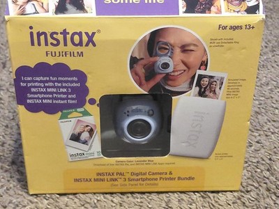 Fujifilm Instax Pal Digital Camera Mini Link 3 Printer Bundle Lavender Blue NEW