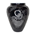 H. P. SINCLAIRE ACID CUT BACK ART GLASS CELESTIAL DRAGON VASE STEUBEN TYPE