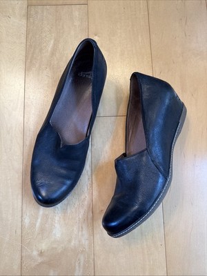 BRAND NEW BASIC BLACK CLOGS Dansko Liliana leather slip on wedge loafer SIZE 43