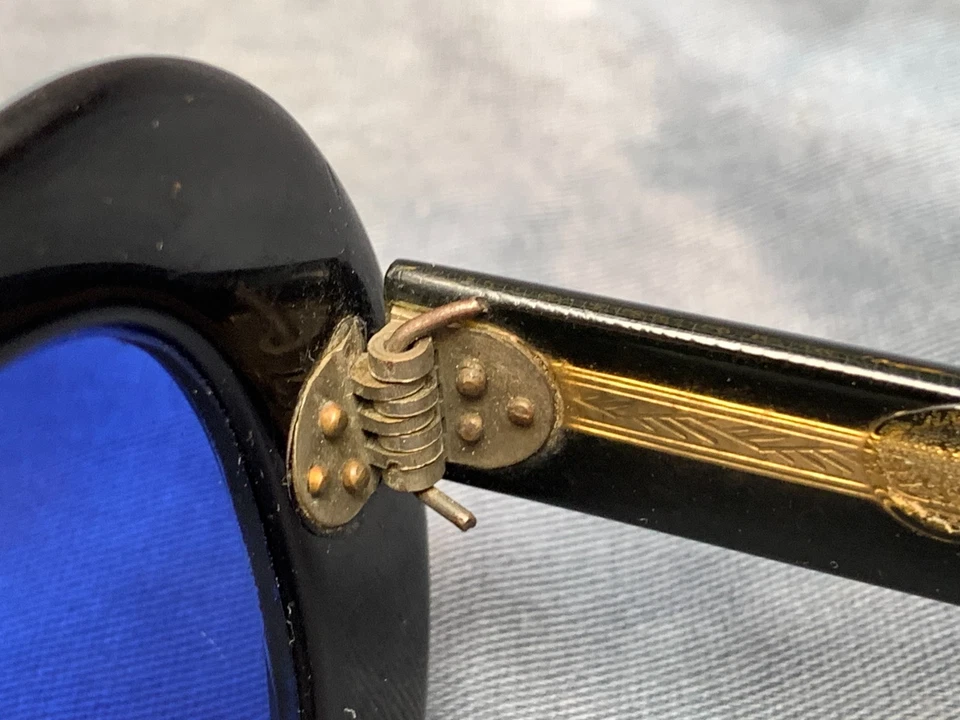 Vintage A. A. Sutain Women Black Blue Sunglasses Early Model No. 18 * USED - Image 3 of 4