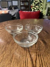 Duralex France Clear Tempered Glass Prep Snack Bowl 4.5” Set Of 3