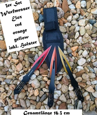 EA SPORTING NEU Wurfmesser 3er Set Kunai Elox Color + Condura Etui für Sammler Fans Sport