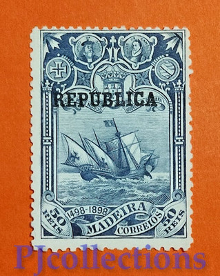 U991- PORTUGAL 1911 ENTDECKUNG VON HOLZ ÜBERDRUCKT ''REPUBLICA'' 50r NO GUM MH