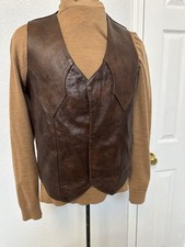 Vintage Genuine Soft Leather Bikers Vest Size 40 R