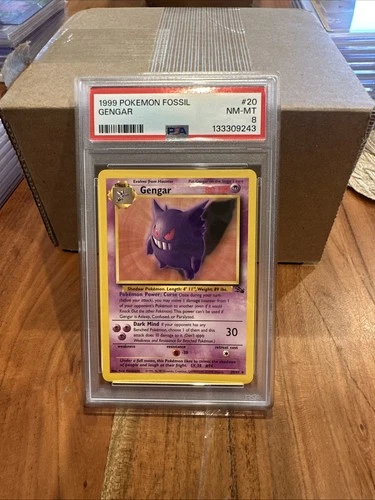 1999 Pokemon Gengar Fossil #20 PSA 8 NM-MT Non-Holo Vintage Perfect Center
