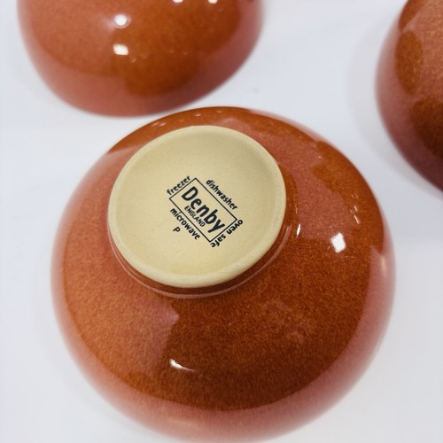 Set of FOUR Denby Fire Chili Rice Bowls - 5” - England - Rare! - Picture 6 of 7