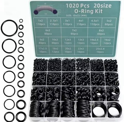 Kit Box O Ring Gummidichtungen 1020 Stück Ringe verschiedene Größen