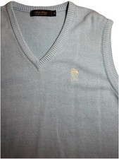 VTG Brooks Brothers Golf Sweater Vest Mens M Knit Preppy USA Made Light Blue