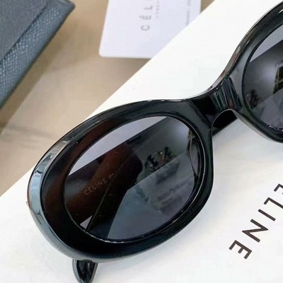 Celine CL40194U 01A Triomphe Oval Women Sunglasses Black Frame | eBay