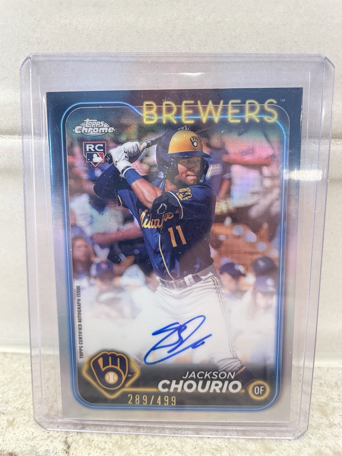 2024 Topps Chrome- Rookie Autographs Jackson Chourio #RA-JC Refractor /499 AU RC