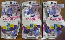 3 PKS Schick Quattro Women Sensitive Skin Hypoallergenic Disposable 9 Razors