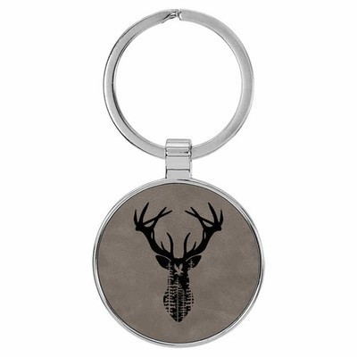 Enthoozies Deer Head Eagle Laser Engraved Leatherette Keychain Backpack Pull -