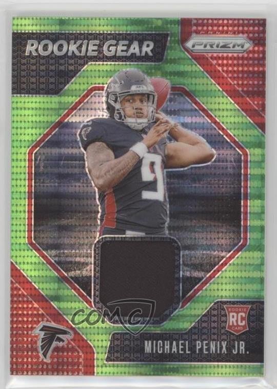 2024 Panini Prizm Rookie Gear Neon Green Pulsar Michael Penix Jr Rookie Relic RC