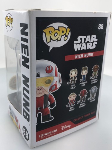 Funko POP! Star Wars The Force Awakens Nien Nunb X-Wing Pilot #88 DAMAGED BOX - Picture 6 of 14