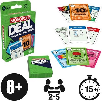 Neu Monopoly Deal Kartenspiel schnell Spaß Spiel ideal für Reisen, Strategien & Stehlen